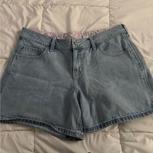 Hollister Light Blue Jean Floral Print Shorts